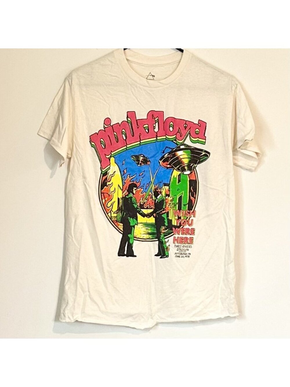NEW Pink Floyd UFO Raw Hem Short Sleeve T-Shirt - Size: Small